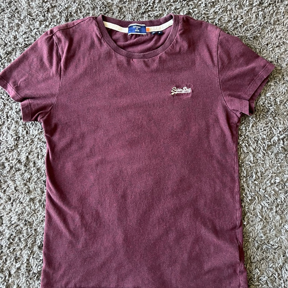 Superdry Burgundy Crew Neck Tee